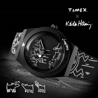 Ανδρικά Ρολόγια Timex Q X KEITH HARING SPECIAL EDT. Μαύρο (Ø 38 mm)