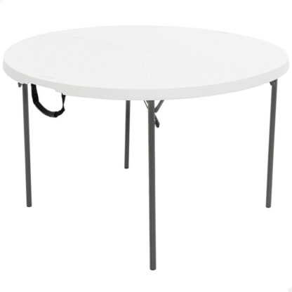 Lifetime 280064 Light Commercial Fold-in-Half Round Table, 4 Feet, White - Πτυσσομενο τραπεζακι Λευκό 122 x 73,5 x 122 cm Χάλυβας Πλαστική ύλη