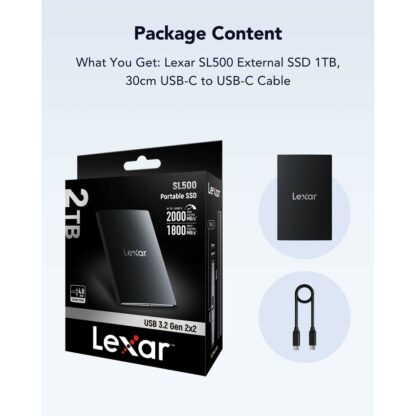 Εξωτερικός Σκληρός Δίσκος Lexar LSL500X001T-RNBNG 1 TB SSD 2,5"