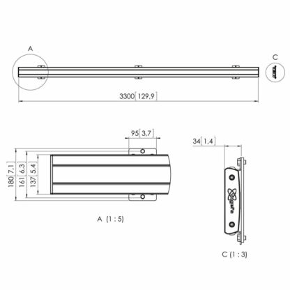 Vogel's Professional Connect-it PFB 3433 - Mounting component (interface bar) - for video wall - aluminium - black - Βάση Τηλεόρασης Vogel’s PFB3433B