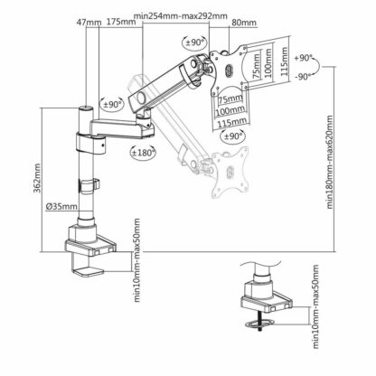 Επιτραπέζια Βάση για Οθόνη V7 DMPRO2TA-3E