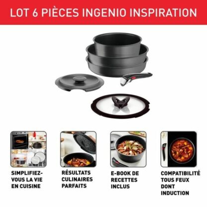 Μαγειρικά Σκεύη Tefal Ingenio Γκρι 6 Τεμάχια