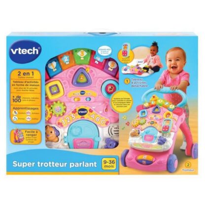 Αυτοκινητάκι Vtech Super Trotteur Parlant 2 En 1 Rose Ροζ