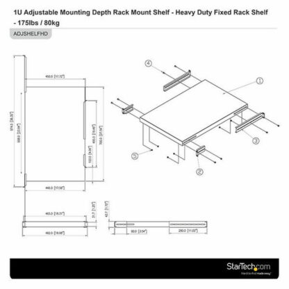 Σταθερός Δίσκος για Ερμάριο Rack Startech ADJSHELFHD