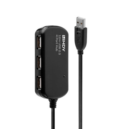 USB Hub LINDY 42783 12 m Μαύρο