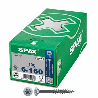 Βιδωτό κουτί SPAX Wirox T30 Επίπεδο κεφάλι 6 x 160 mm 100 Μονάδες