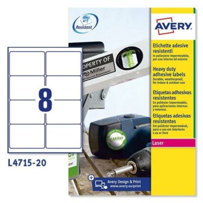 Ετικέτες για Εκτυπωτή Avery L4515 Λευκό 20 Φύλλα 99,1 x 67,7 mm (5 Μονάδες)