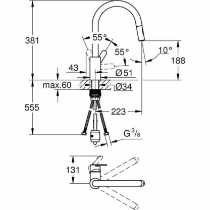 Μονή λαβή βρύση Grohe 31484001