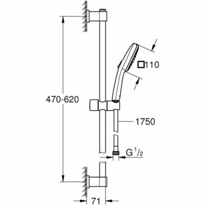 Στήλη ντους Grohe Vitalio Comfort 110 Πλαστική ύλη