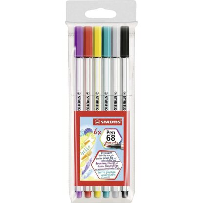 Σετ Μαρκαδόροι Stabilo Pen 68 Brush Πολύχρωμο (x10)