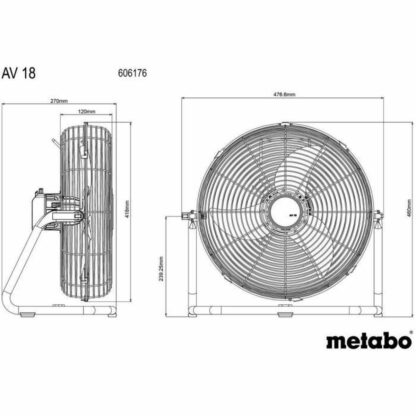 Ανεμιστήρας Δαπέδου Metabo AV 18 Λευκό