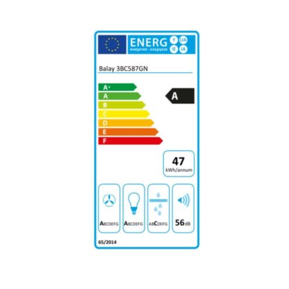 Συμβατικός Απορροφητήρας Balay 3BC587GN 80 cm 680 m3/h Touch Control 56 dB Μαύρο