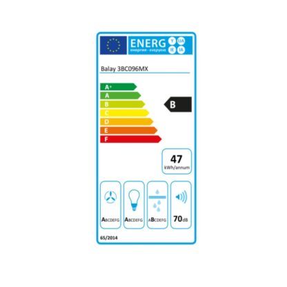 Συμβατικός Απορροφητήρας Balay 3BC096MX 90 cm 590 m3/h 70 dB 220W Χάλυβας