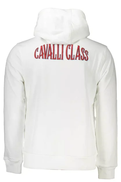 Cavalli Class White Cotton Men Sweatshirt