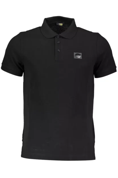 Cavalli Class Black Cotton Men Polo Shirt