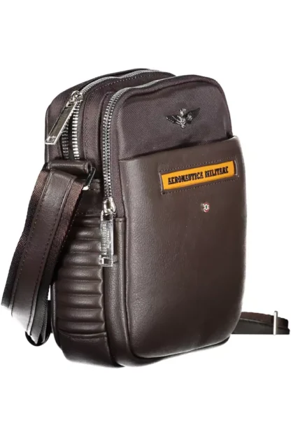 Aeronautica Militare Brown Polyester Men Shoulder Bag