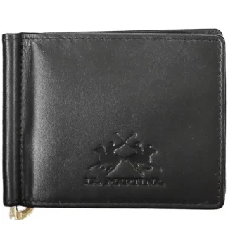 La Martina Black Leather Men Wallet