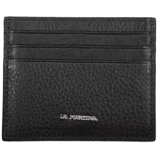 La Martina Black Leather Men Wallet