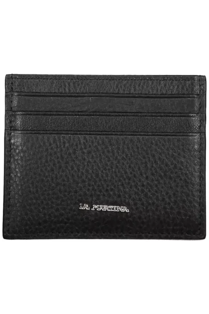 La Martina Black Leather Men Wallet