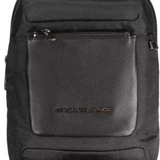 Piquadro Black Leather Men Shoulder Bag