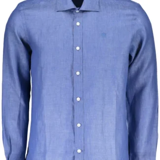 North Sails Light Blue Linen Men Shirt