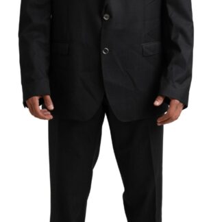 Made in Italy Black Wool Men Suit