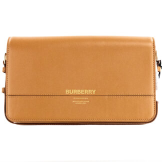 Burberry Luna Tan Grained Leather Small Coin Pouch Snap Wallet