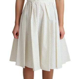 Love Moschino Chic White Cotton Blend Dress with Logo Accent