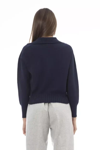 Alpha Studio Blue Wool Women Sweater