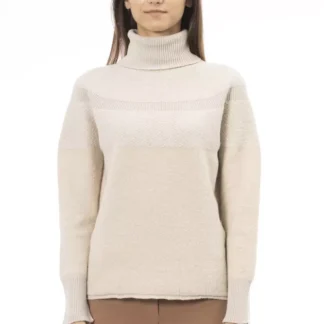 Alpha Studio Brown Merino Wool Women Sweater