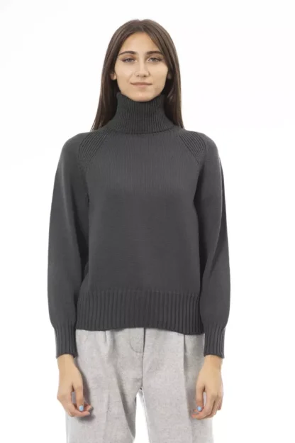 Alpha Studio Green Wool Women Sweater