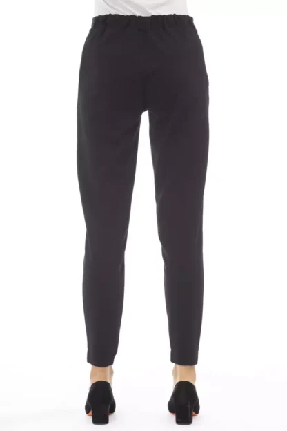 Alpha Studio Black Polyester Women Pant