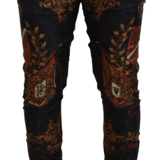 Dolce & Gabbana Elegant Slim-Fit Printed Denim Jeans