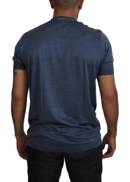 Dolce & Gabbana Elegant Silk Crewneck Blue Tee