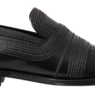 Dolce & Gabbana Elegant Leather Slipper Loafers in Brown