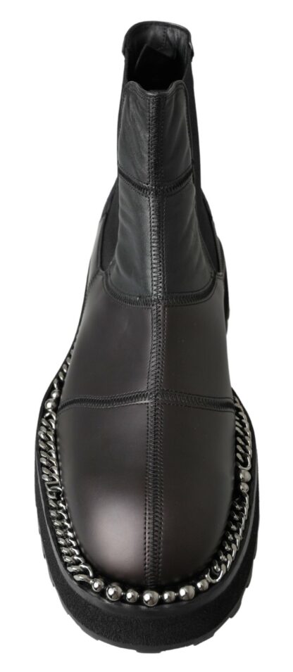 Dolce & Gabbana Elegant Black Ankle Stretch Slip On Boots