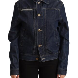 Baldinini Trend Blue Cotton Women Jacket