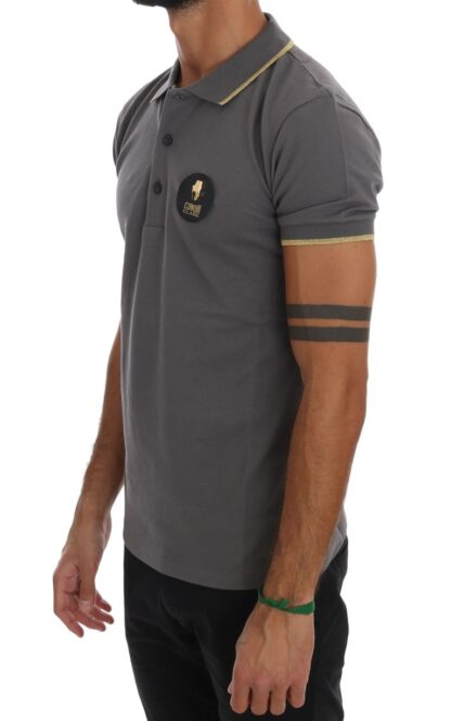 Roberto Cavalli Elegant Grey Cotton Polo Shirt