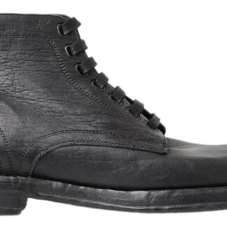 Dolce & Gabbana Elegant Horse Leather Lace-Up Boots