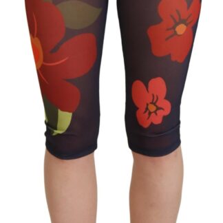 Dolce & Gabbana Floral Red High Waist Leggings