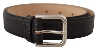 Dolce & Gabbana Sleek Black Authentic Leather Belt