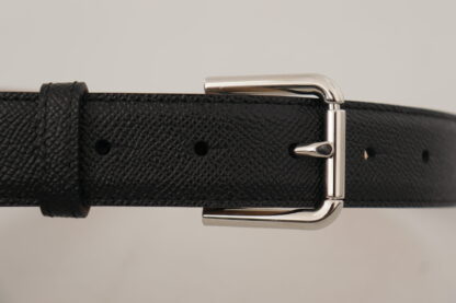 Dolce & Gabbana Sleek Black Authentic Leather Belt