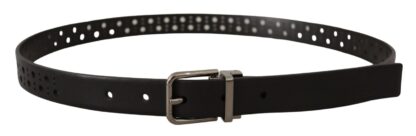 Dolce & Gabbana Elegant Black Leather Belt with Metal Buckle