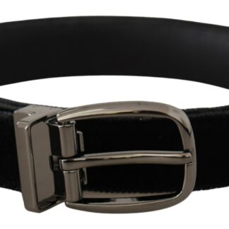 Dolce & Gabbana Elegant Black Leather Belt with Metal Buckle