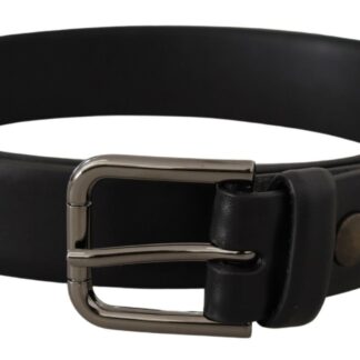 Dolce & Gabbana Elegant Leather Belt with Metal Buckle