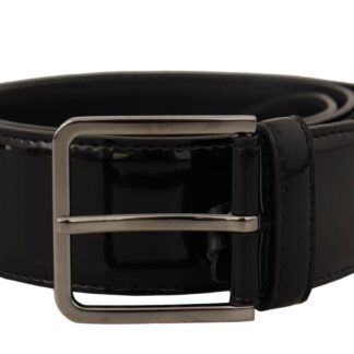 Dolce & Gabbana Elegant Black Leather Belt with Metal Buckle