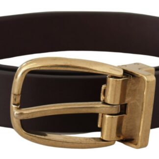 Dolce & Gabbana Elegant Dark Brown Leather Belt