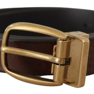 Dolce & Gabbana Elegant Dark Brown Leather Belt