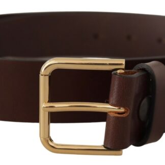 Dolce & Gabbana Elegant Dark Brown Leather Belt