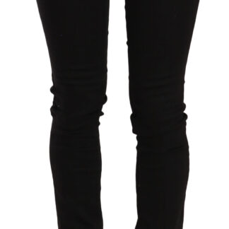 Costume National Chic Mid Waist Skinny Black Denim